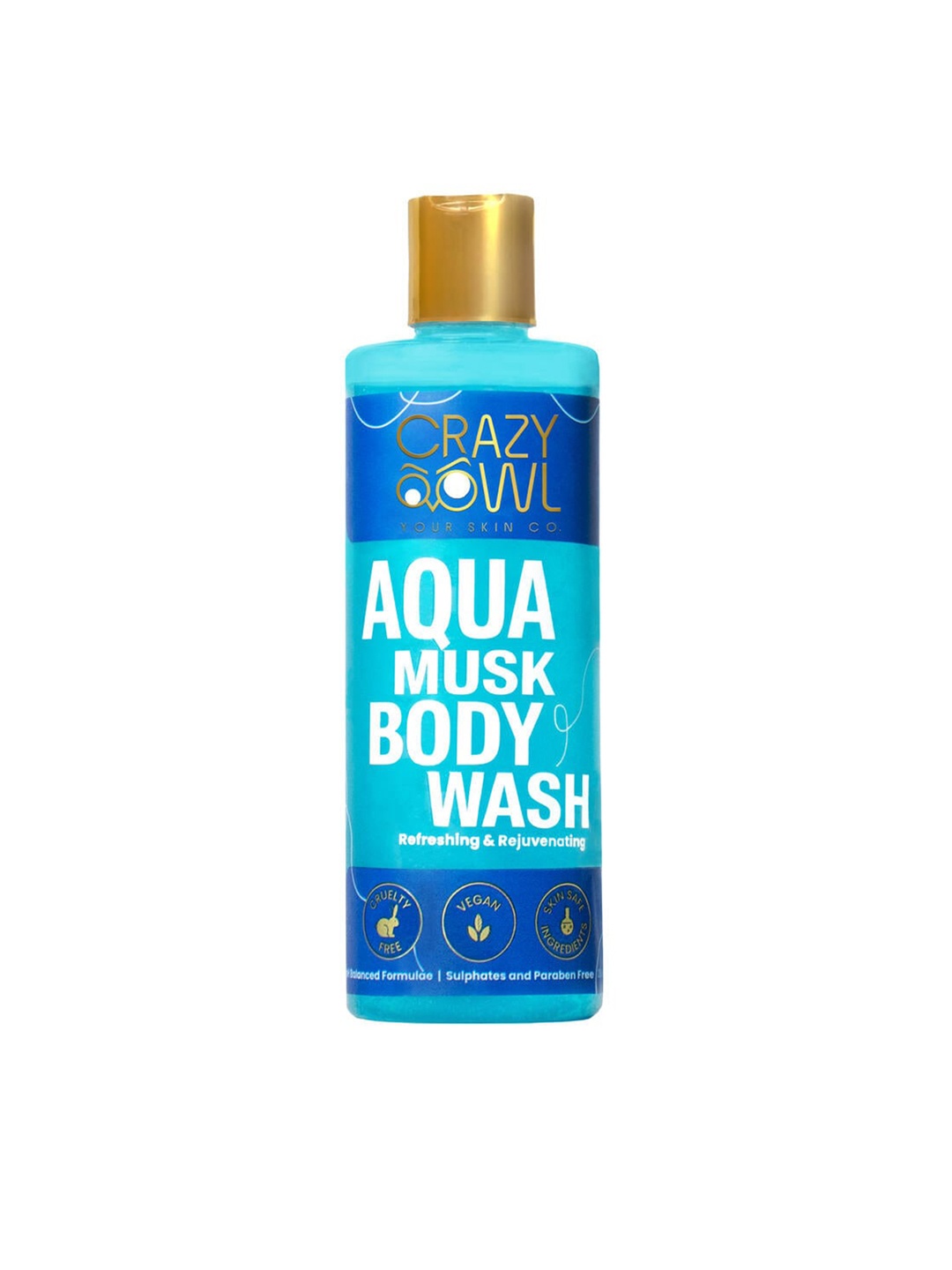 

CRAZY OWL Aqua Musk Body Wash For Refreshing & Rejuvinating 250ml, Blue