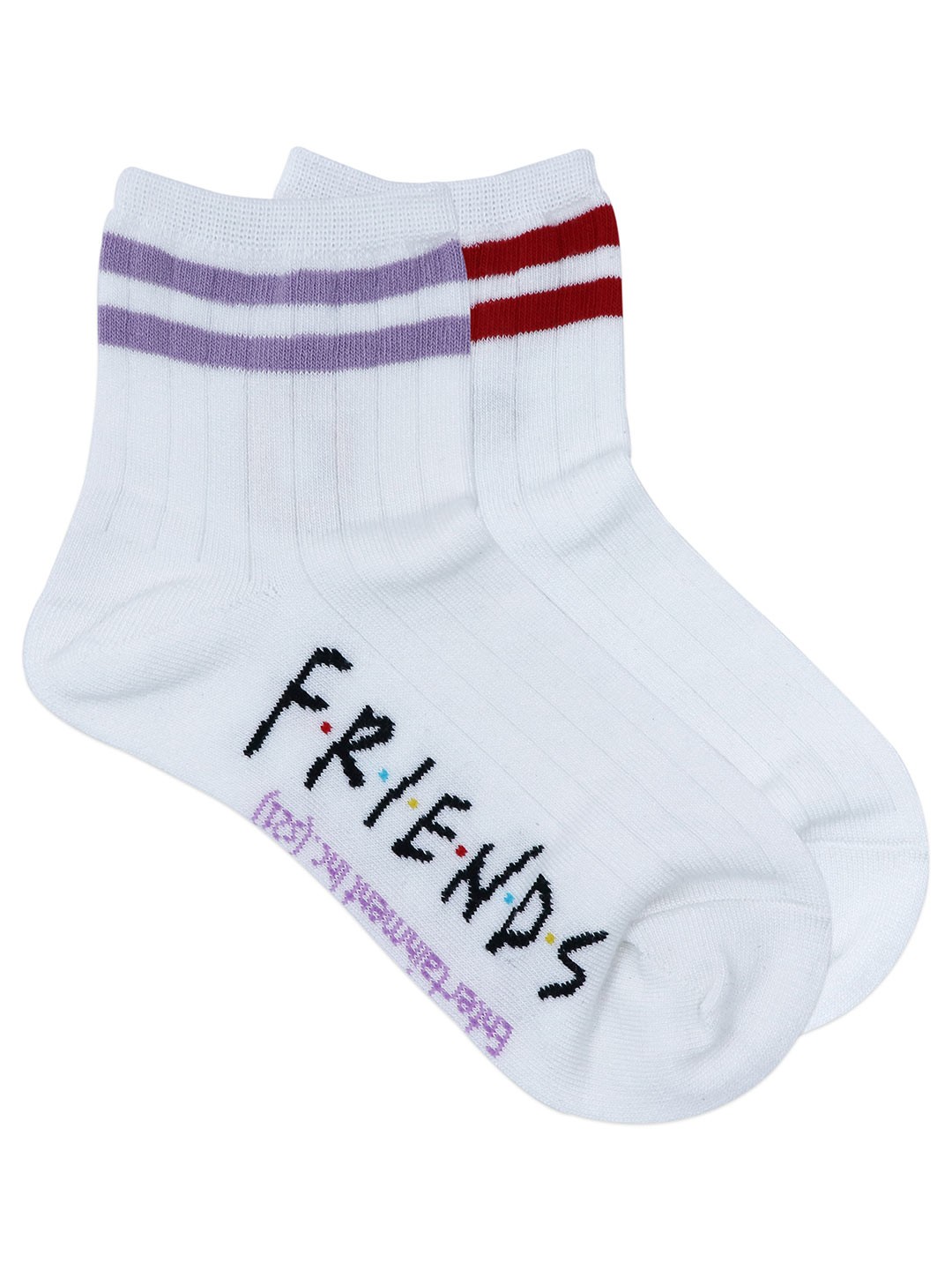

Balenzia Women Pack Of 2 Patterned Cotton Above Ankle-Length Socks, White