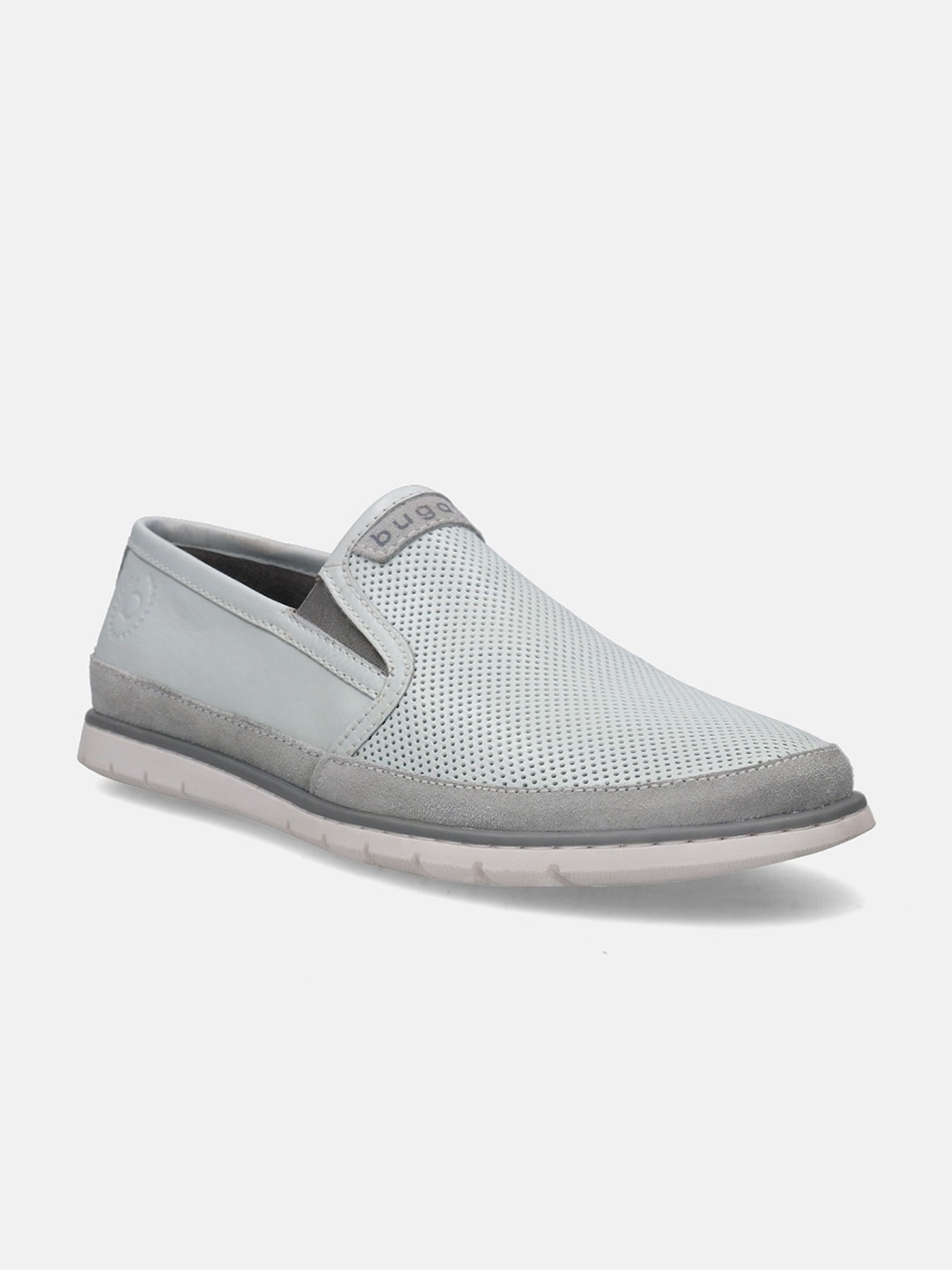 

Bugatti Men Crooner Perforations Comfort Insole Leather Basics Loafers, White
