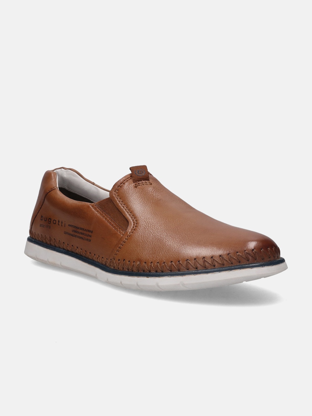 

Bugatti Crooner Men Leather Slip-On Shoes, Brown