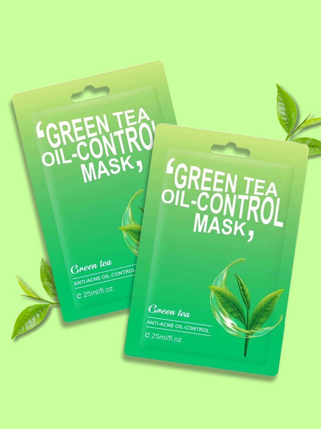 

MATRA Set Of 2 Green Tea Oil Control Facial Serum Sheet Mask - 25ml Each