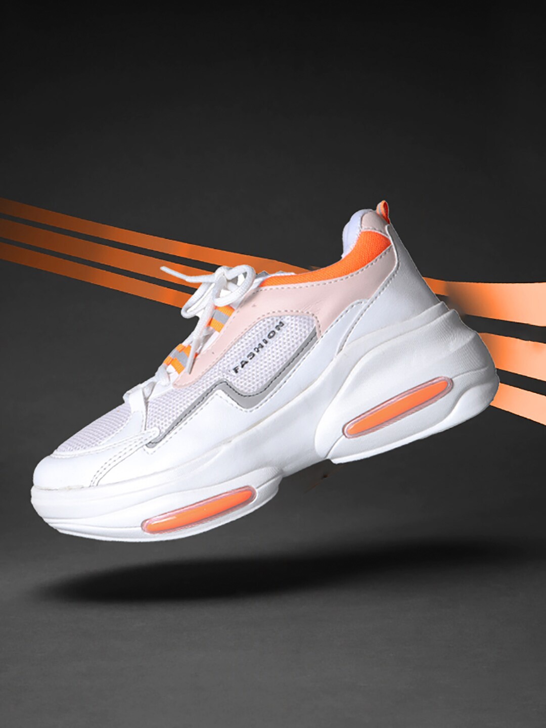 

JUMPLITE Women Air Technology Non-Marking Running Sports Shoes, White