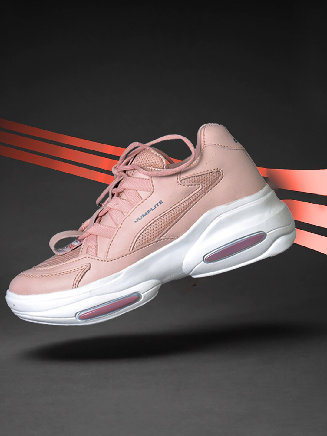 

JUMPLITE Women Air Textile Non-Marking Running Shoes, Pink