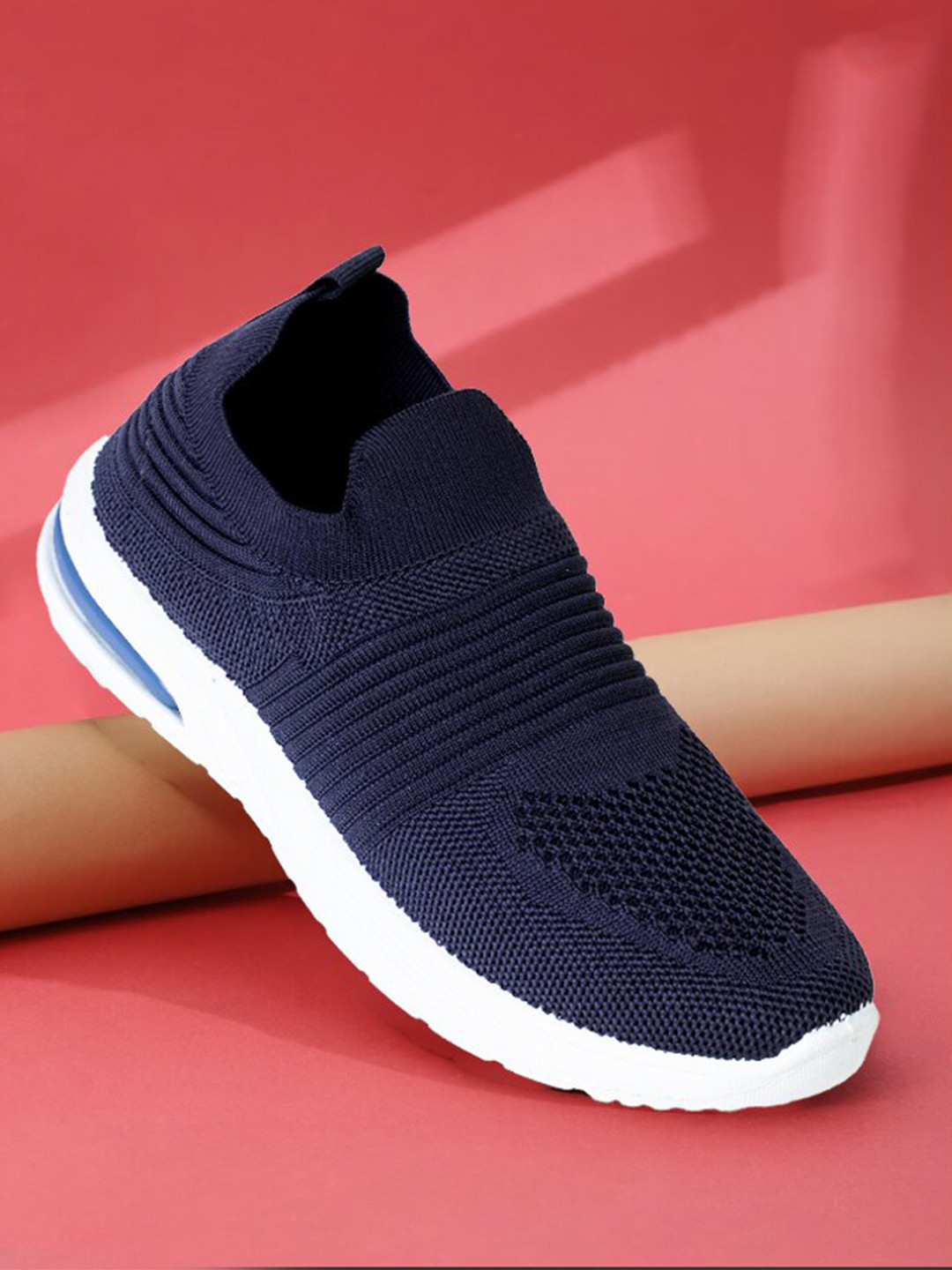 

JUMPLITE Women Flyknit Non-Marking Running Sports Shoes, Navy blue