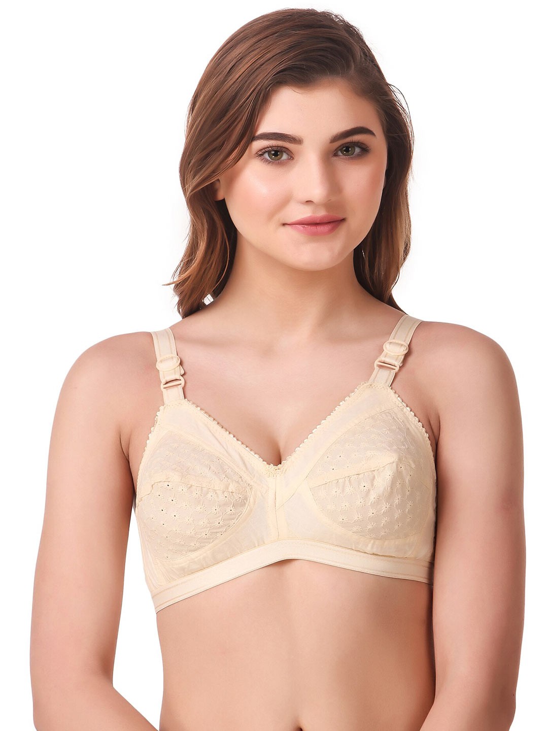 

Piylu Medium Coverage All Day Comfort Cotton Everyday Bra, Beige
