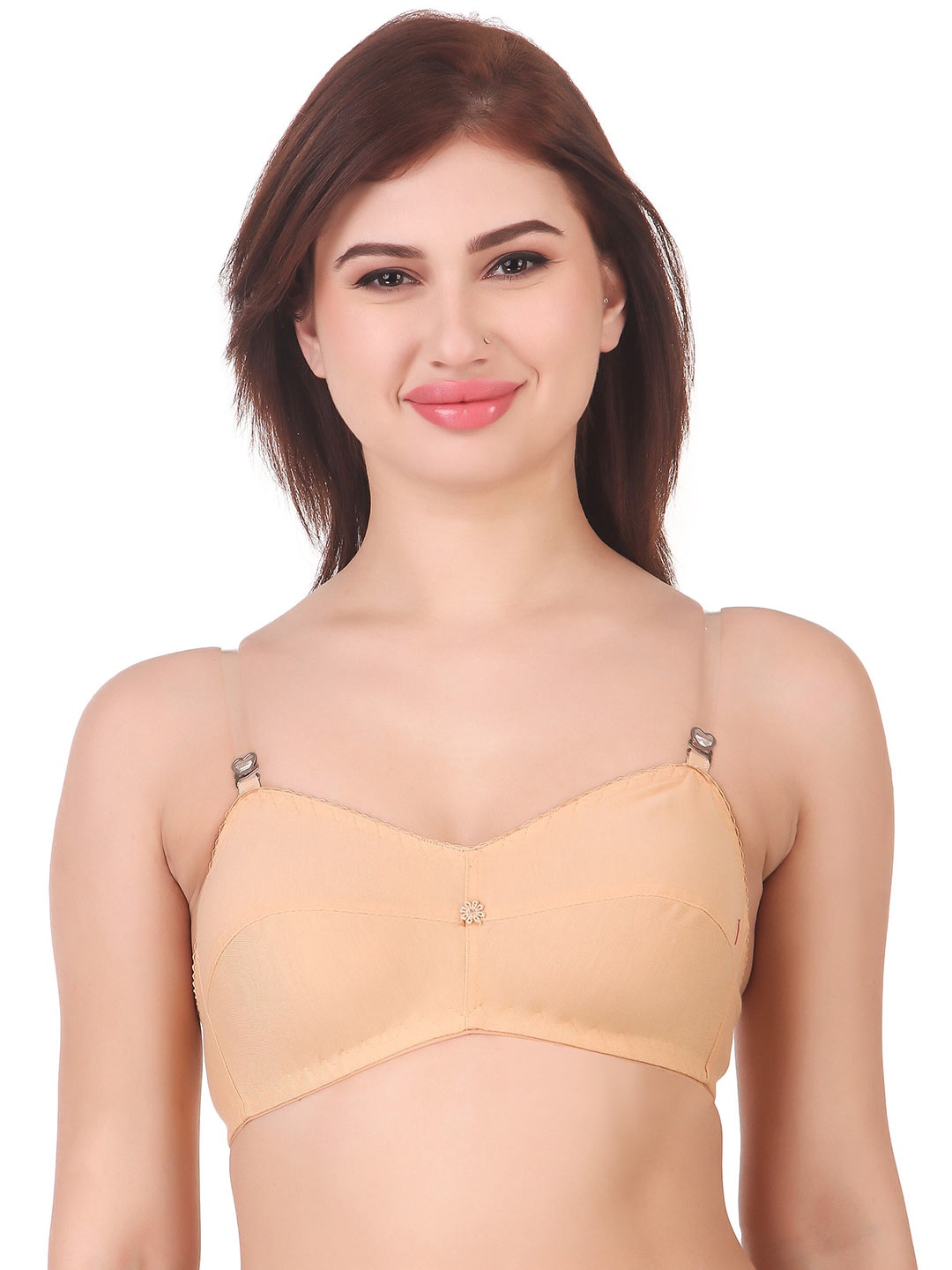 

Piylu Medium Coverage All Day Comfort Cotton Everyday Bra, Beige