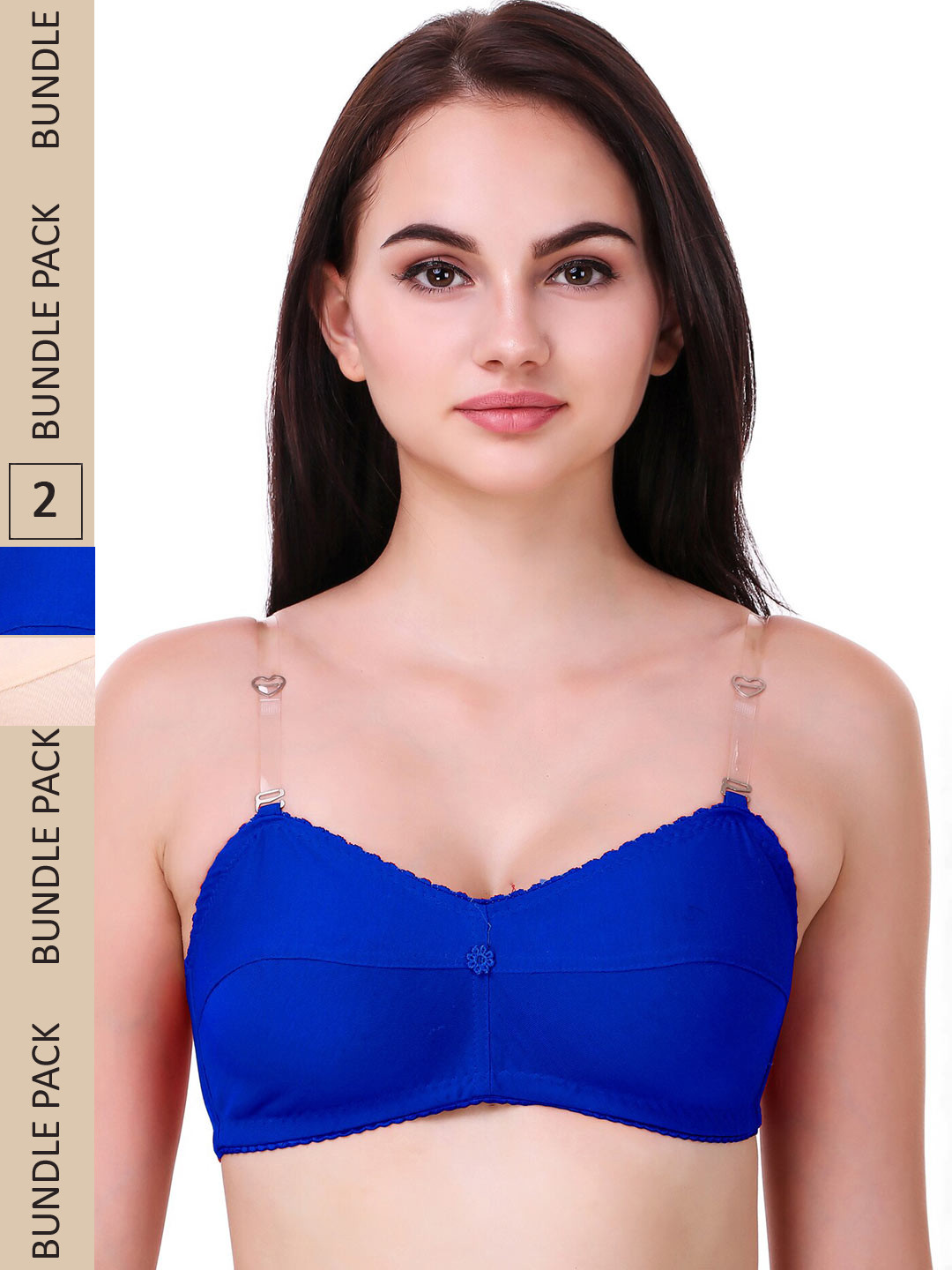 

Piylu Pack of 2 Medium Coverage All Day Comfort Bra Alka-CB1, Blue
