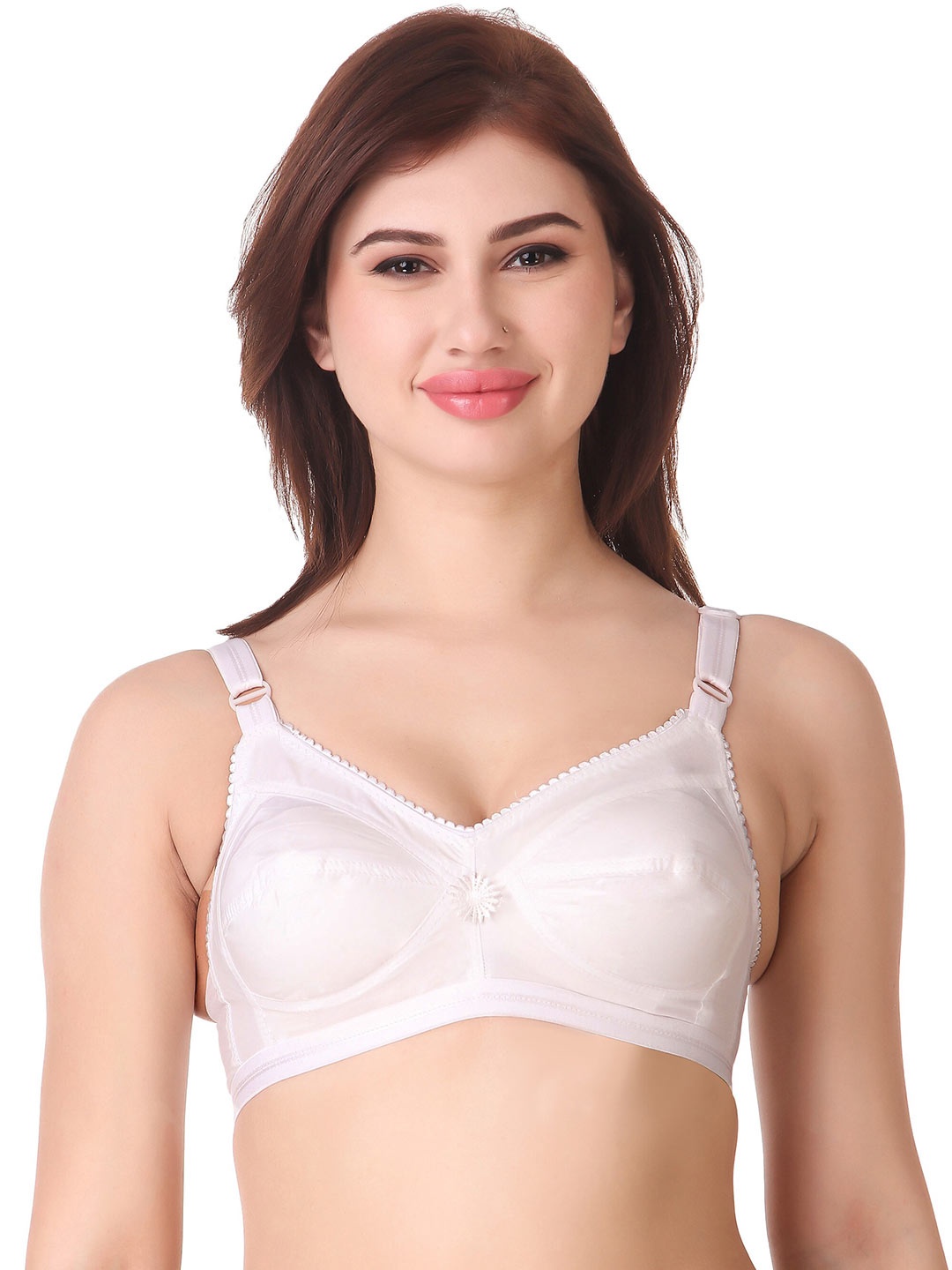 

Piylu Medium Coverage All Day Comfort Cotton Everyday Bra, White