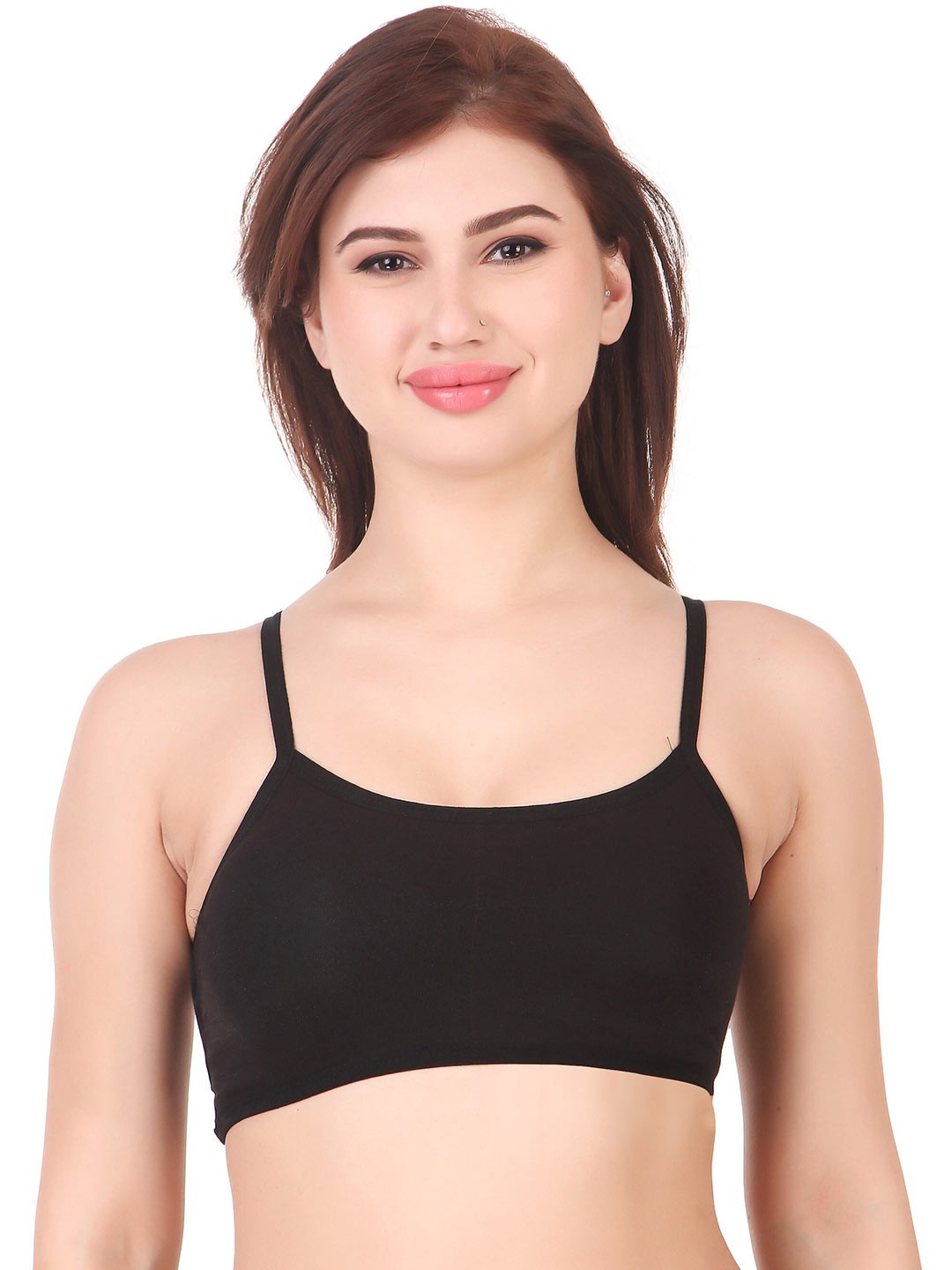 

Piylu Medium Coverage All Day Comfort Cotton Everyday Bra, Black