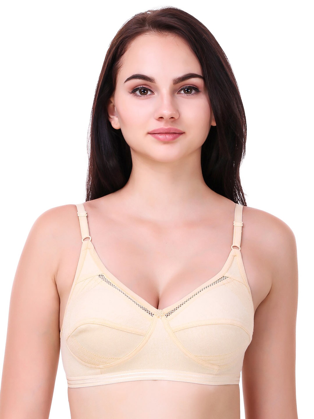 

Piylu Medium Coverage All Day Comfort Cotton Everyday Bra, Beige