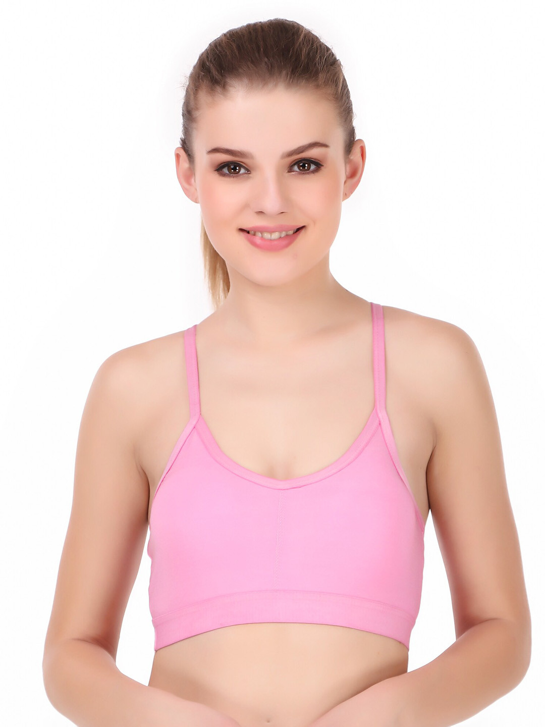

Piylu Medium Coverage Lightly Padded All Day Comfort Cotton Everyday Bra, Pink