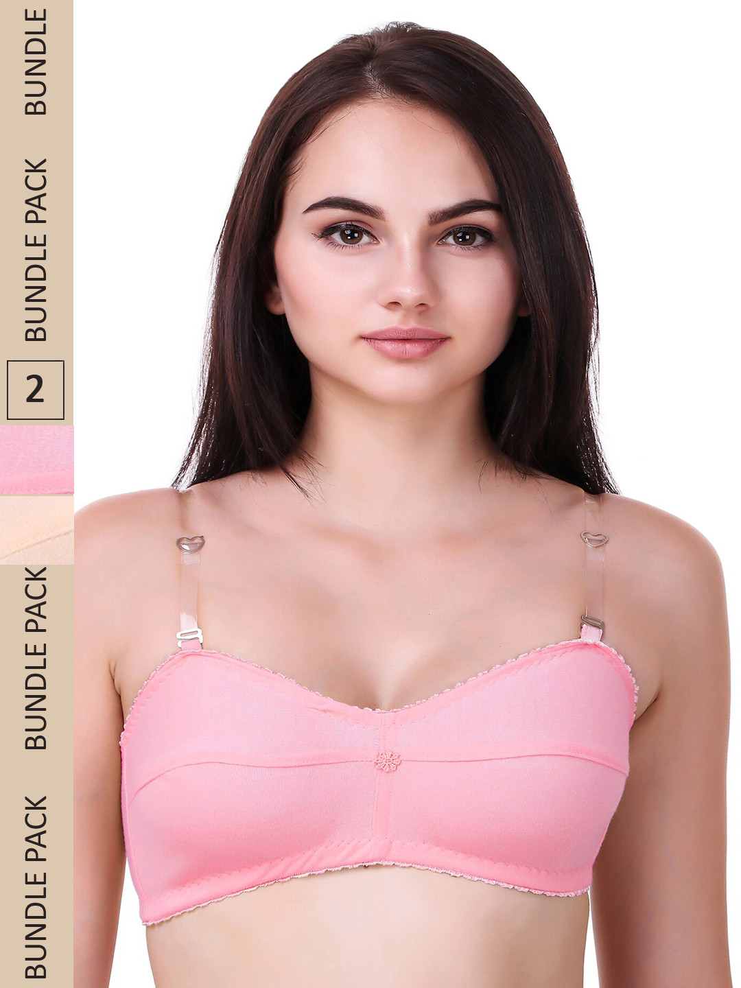 

Piylu Pack of 2 Medium Coverage All Day Comfort Bra Alka-CB1-Lp, Pink