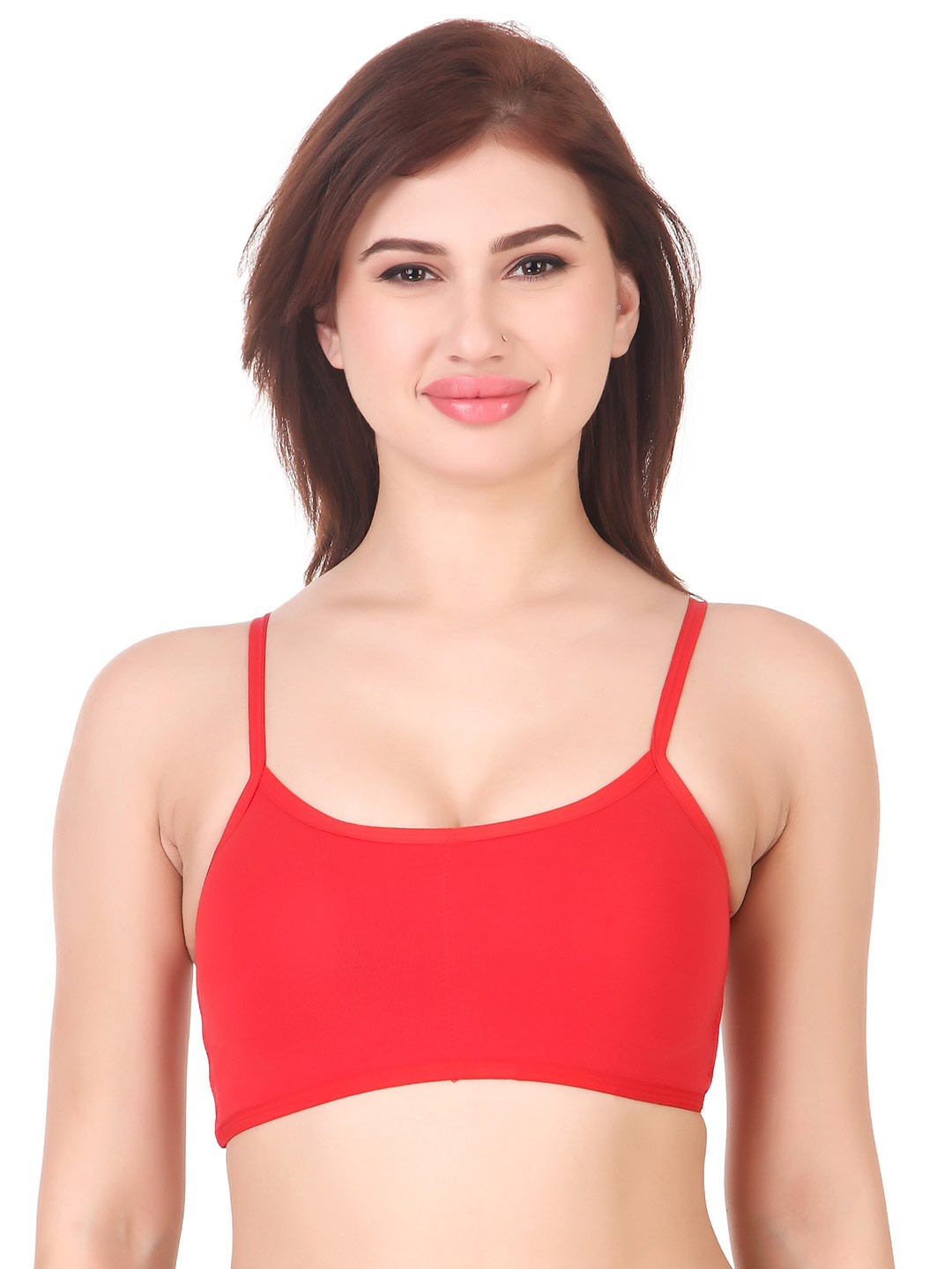 

Piylu Padded Medium Coverage All Day Comfort Seamless Sporta Bra, Red