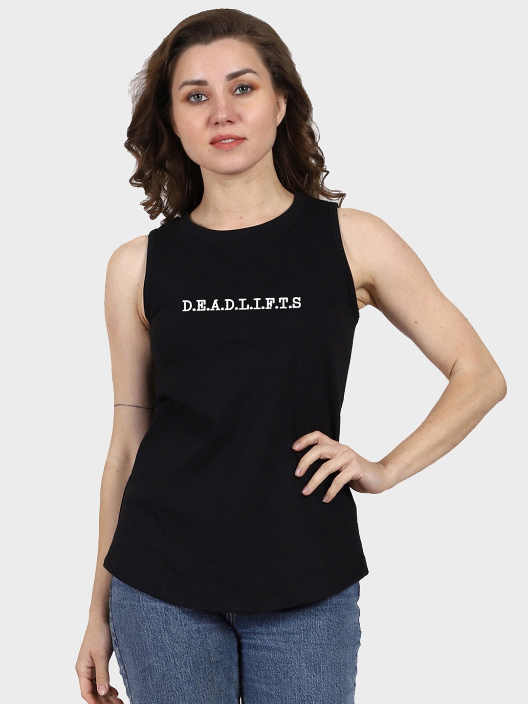 T-SHIRT TRUCK Typography Printed Cotton T-shirts, Black