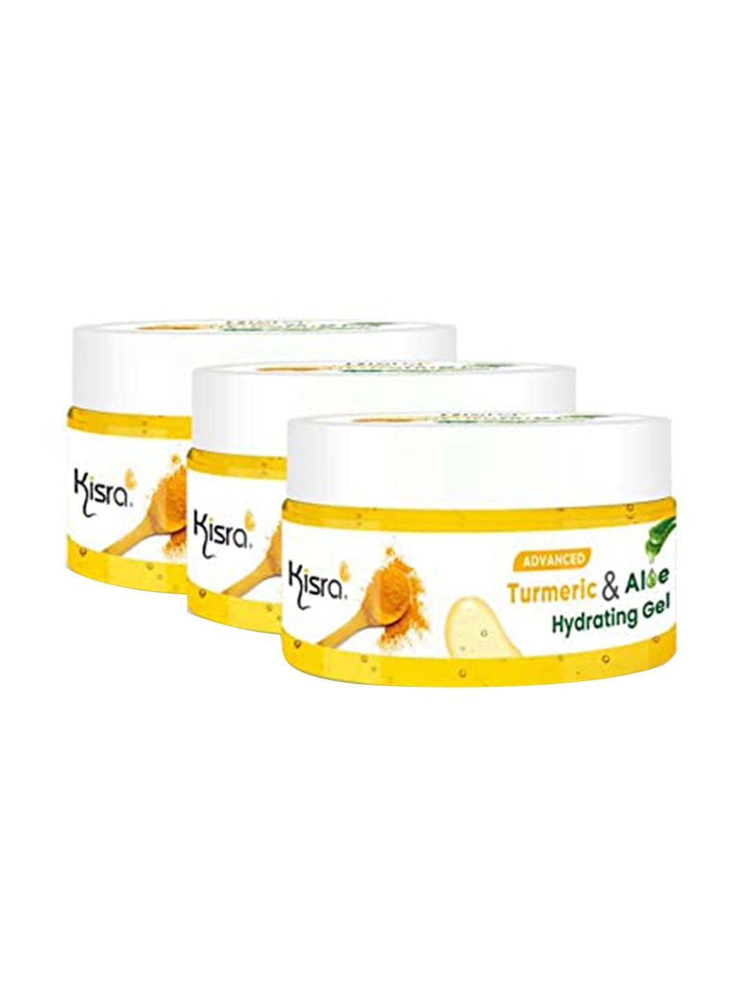 

KISRA Set of 3 Advanced Turmeric & Aloe Hydrating Gel - 100 gm Each, Yellow