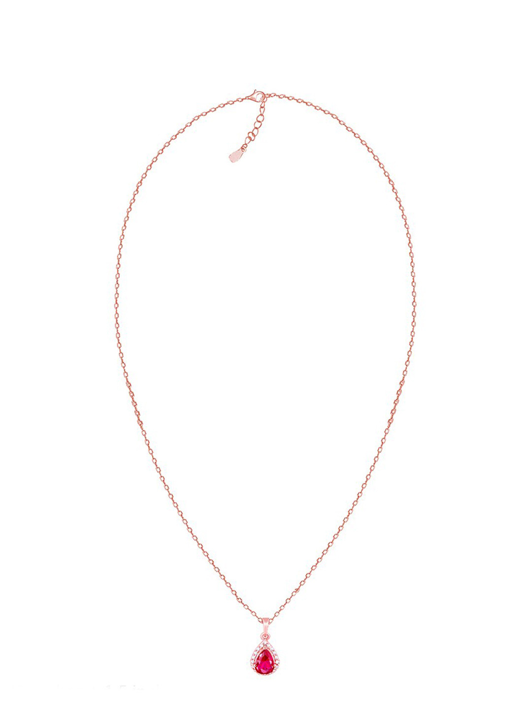 

GIVA 925 Sterling Silver Rose Gold-Plated Stone-Studded Pendant With Chain