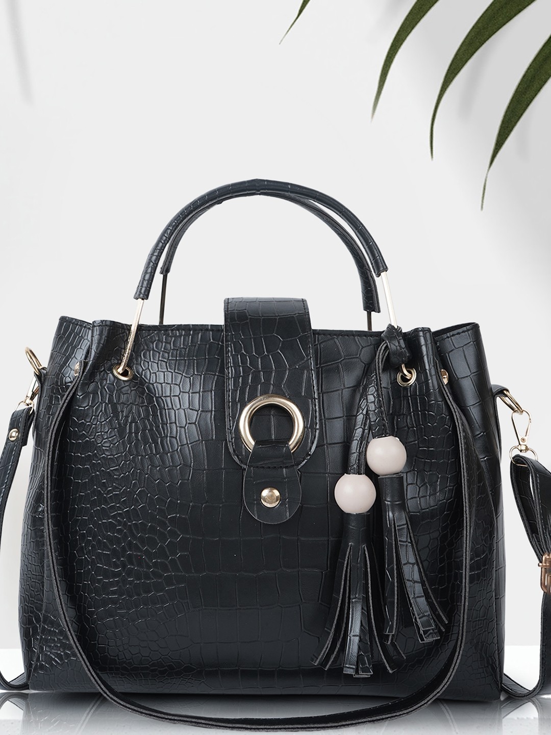 

DressBerry Black Structured Handheld Bag
