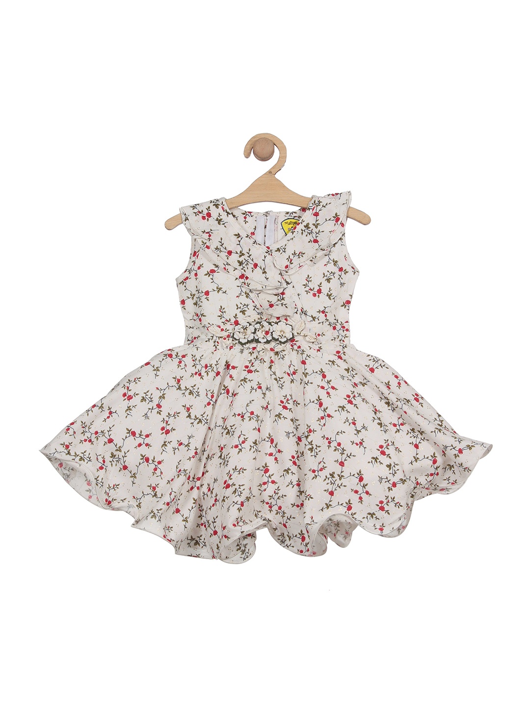 

Lil Lollipop Girls Floral Print Fit & Flare Dress, White