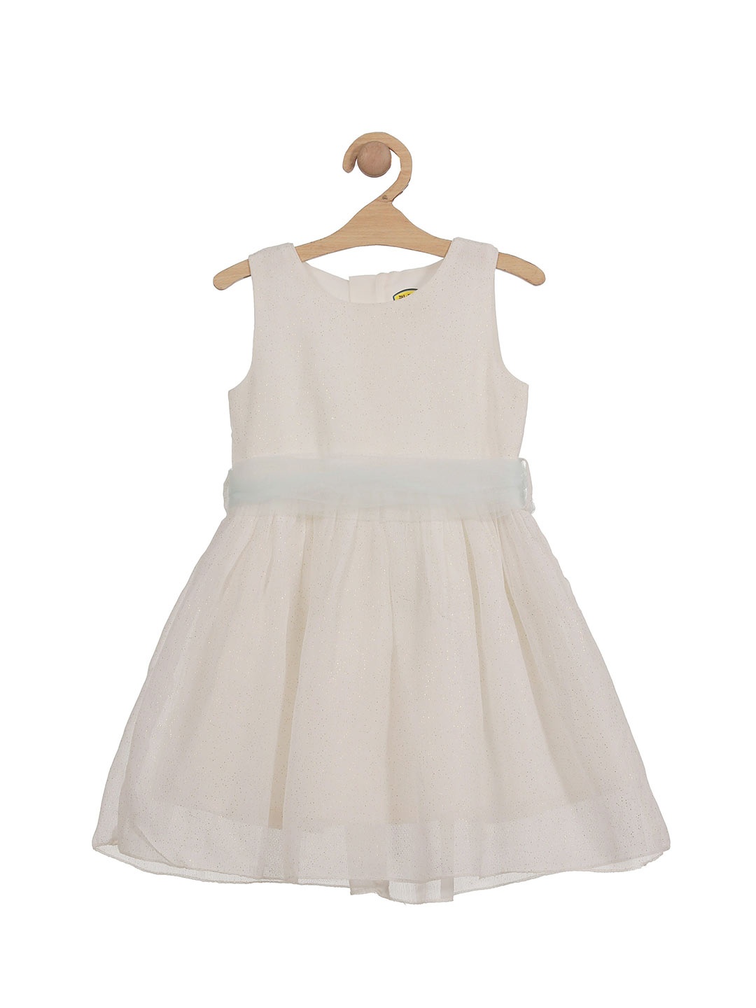

Lil Lollipop Girls Self Design Pure Cotton Fit & Flare Dress, Off white