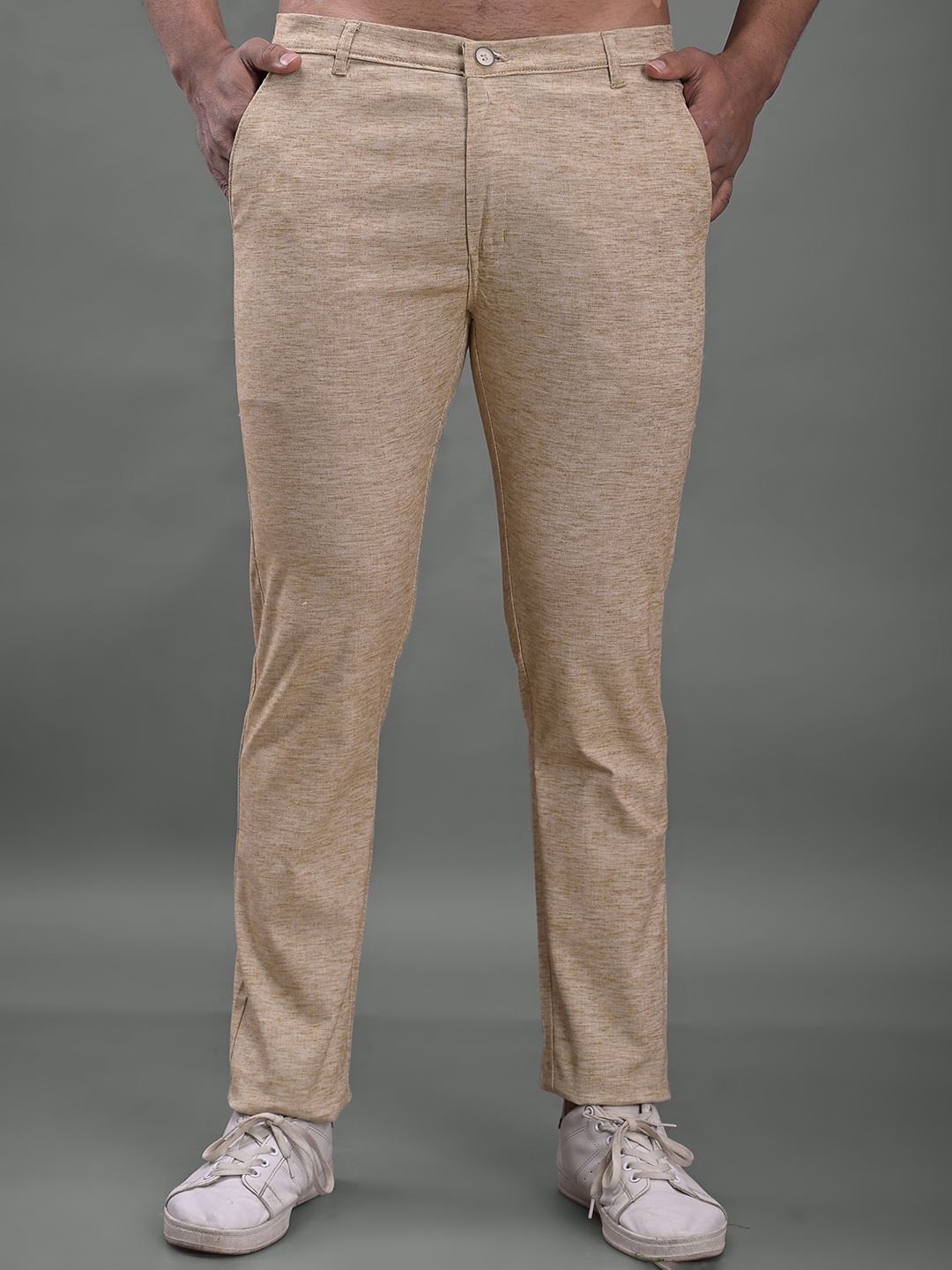 

FUBAR Men Beige Slim Fit Easy Wash Casual Trousers