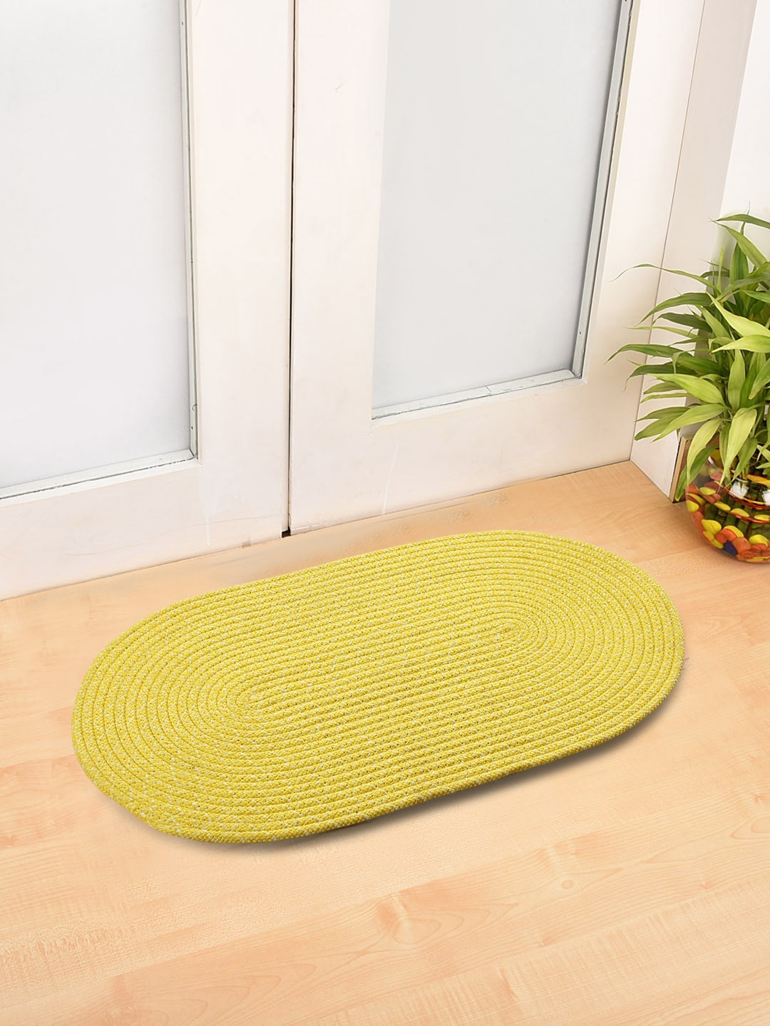

FABINALIV Yellow Textured 1321 GSM Anti Skid Doormat