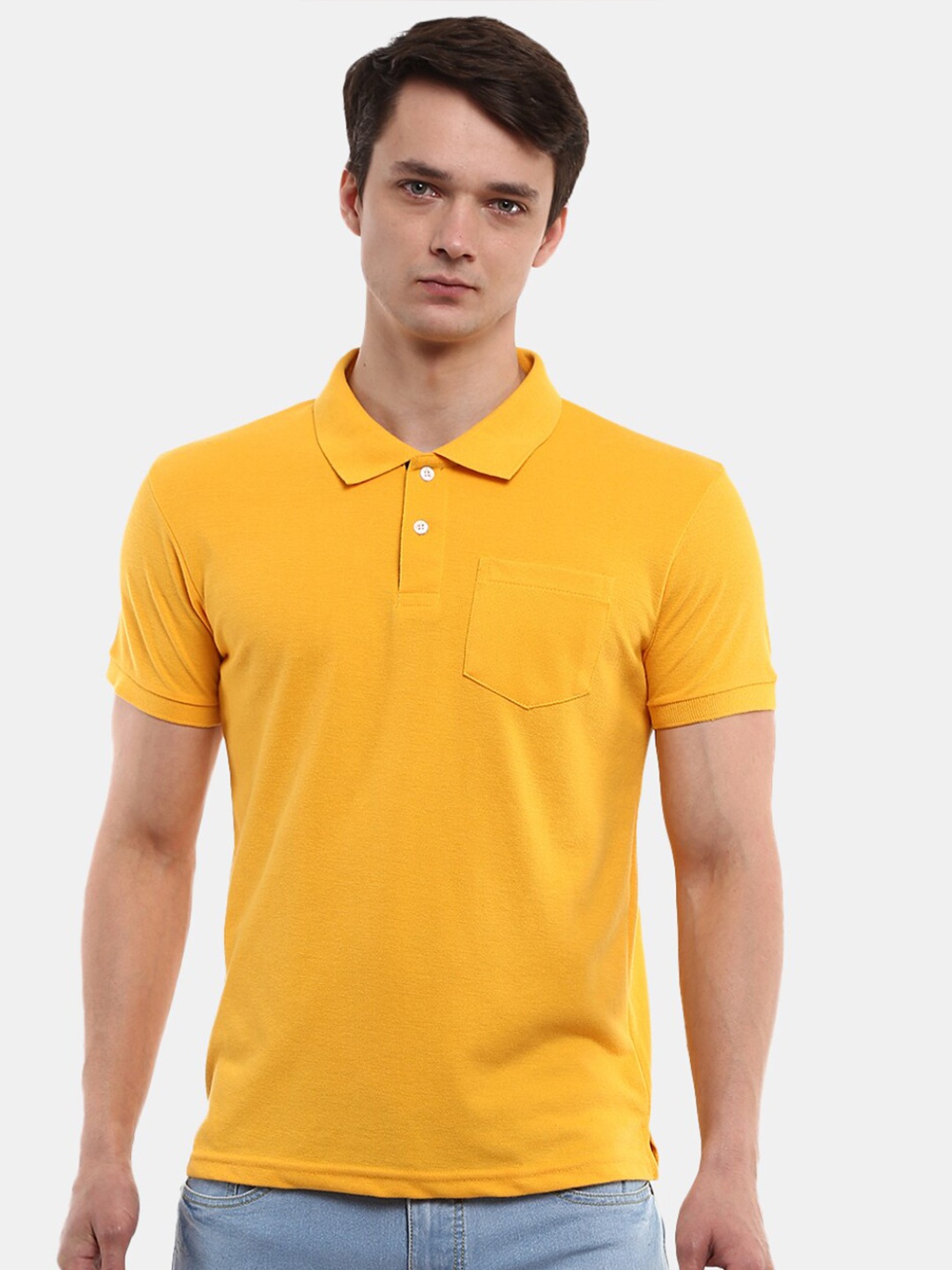 

V-Mart Polo Collar Short Sleeve Cotton T-shirt, Yellow