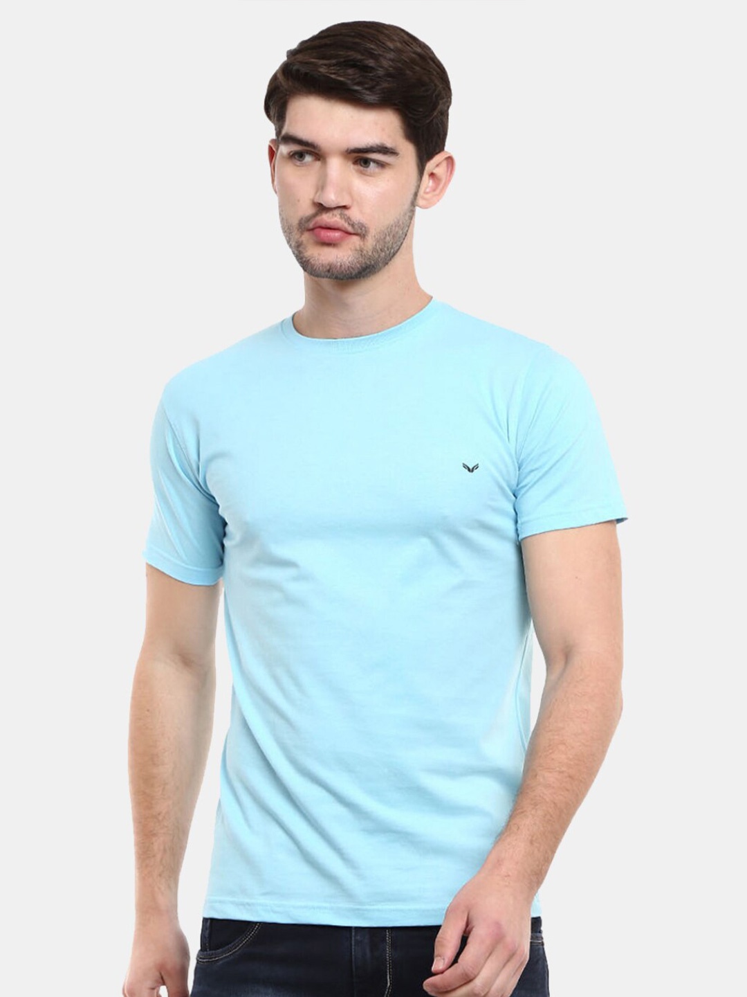 

V-Mart Round Neck Slim Fit Cotton T-shirt, Blue