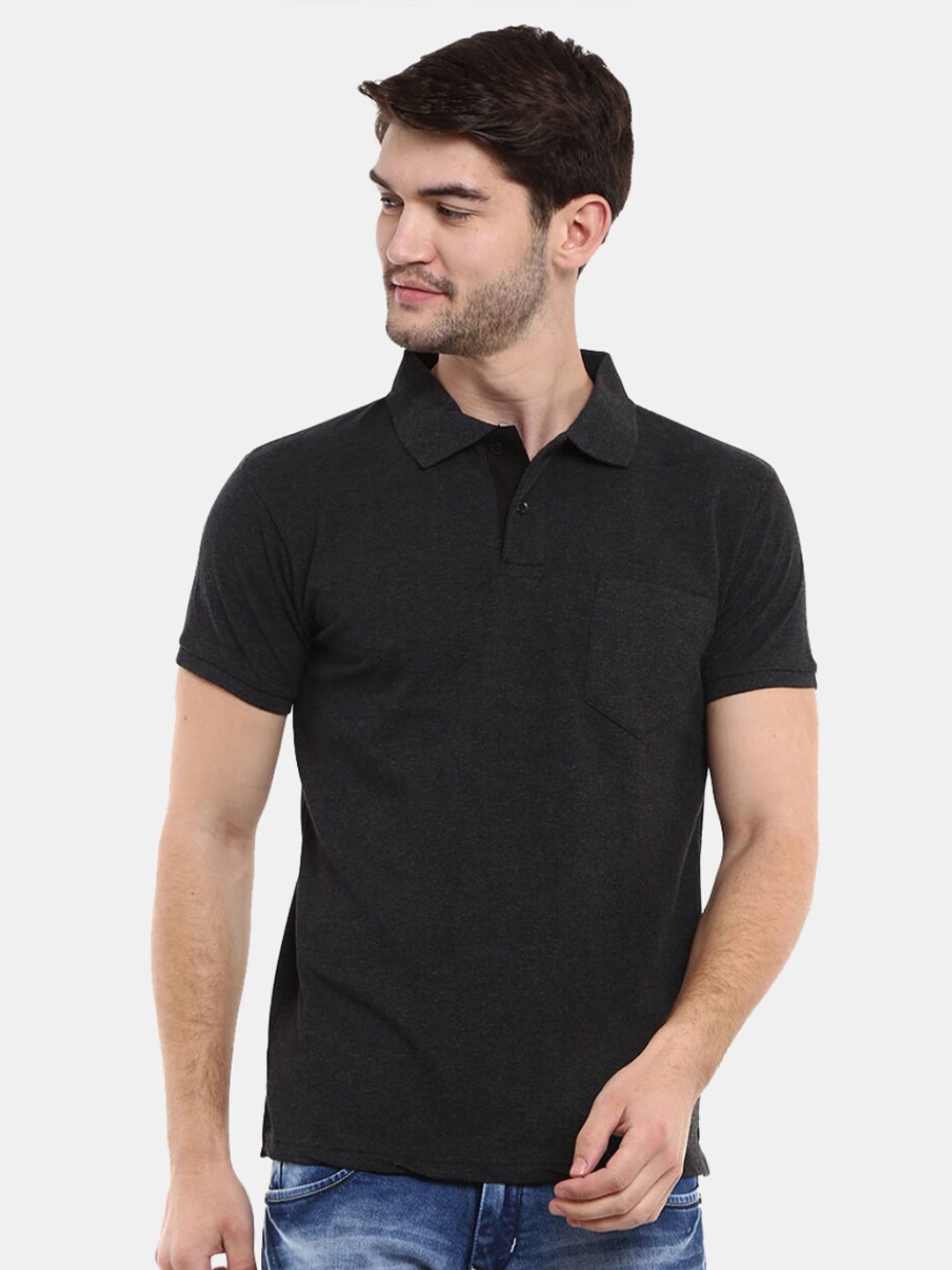 

V-Mart Polo Collar Short Sleeves T-shirt, Black