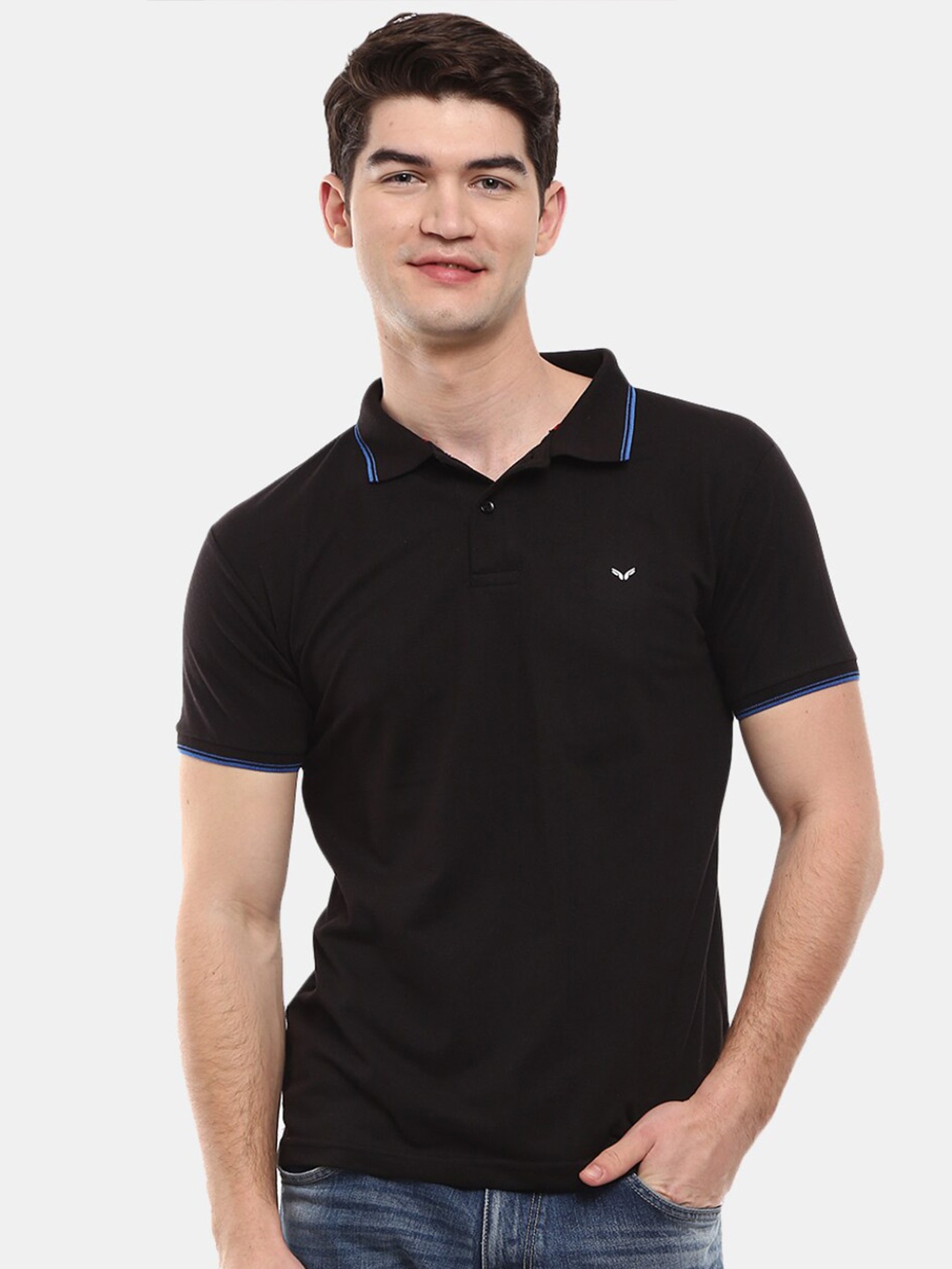 

V-Mart Polo Collar Short Sleeves Casual T-shirt, Black