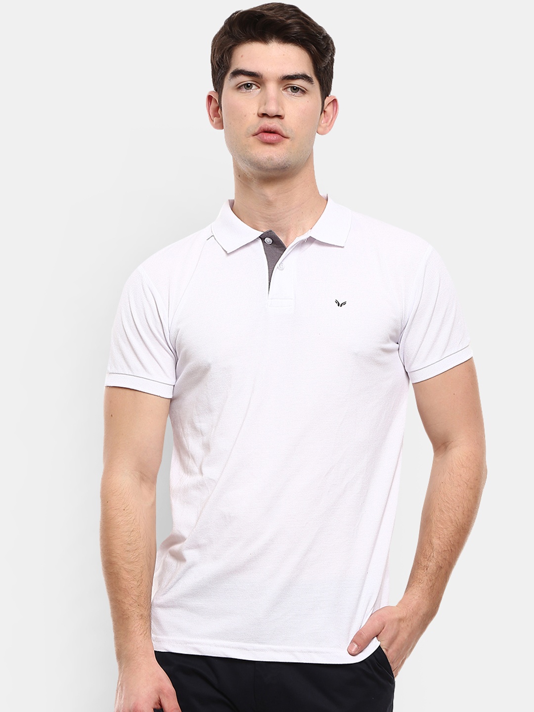 

V-Mart Polo Collar Short Sleeves Casual T-shirt, White