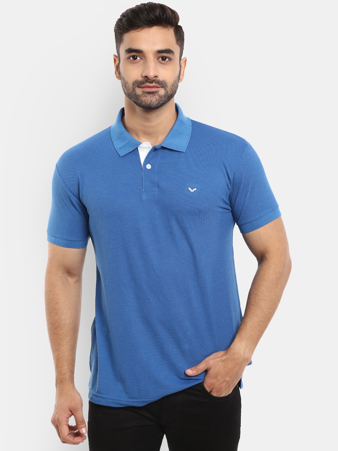 

V-Mart Polo Collar Short Sleeves Casual T-shirt, Blue