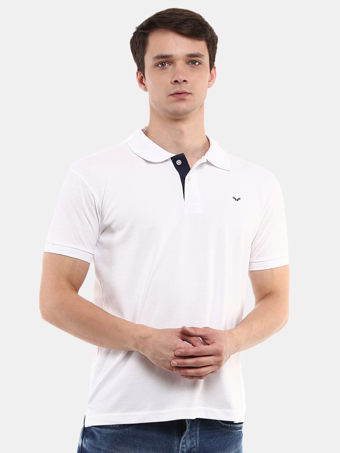 

V-Mart Polo Collar Cotton T-shirt, White