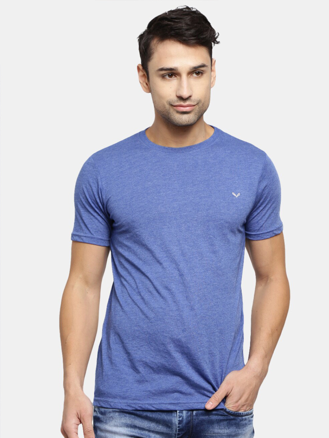 

V-Mart Round Neck Slim Fit Cotton T-shirt, Blue