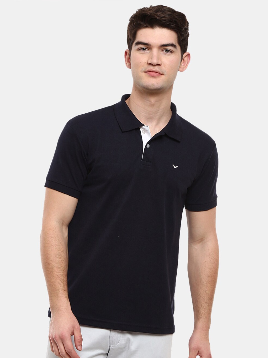 

V-Mart Men Blue Polo Collar Pockets T-shirt
