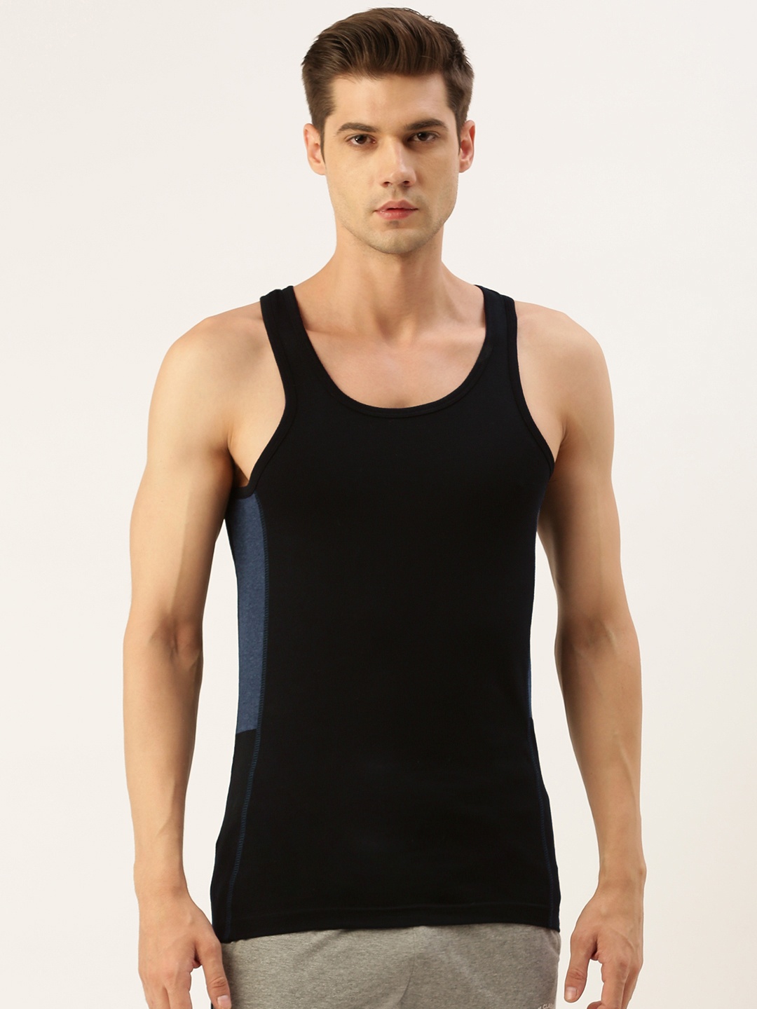 

Chromozome Premium Cotton Rich Sleeveless Innerwear Vests 8902733638302, Black