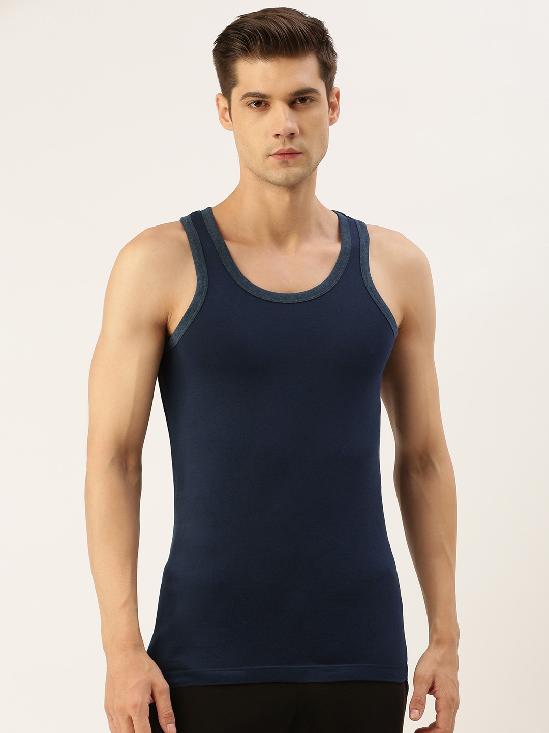 

Chromozome Pure Cotton Sleeveless Innerwear Vests 8902733638548-N-marl, Navy blue