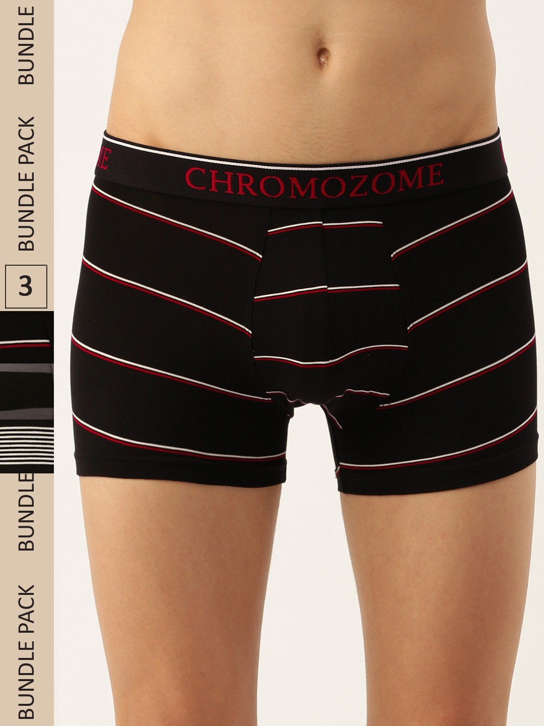 

Chromozome Men Pack Of 3 Striped Ultra-Premium Micro-Modal Trunks 8902733643740, Multi