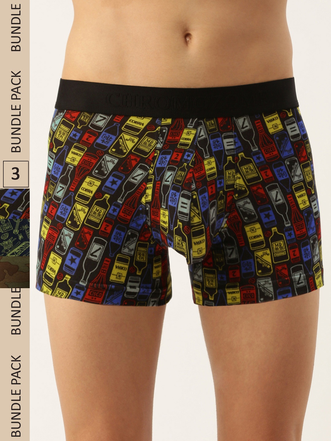 

Chromozome Men Pack Of 3 Ultra Premium Micro Modal Printed Trunks, Multi