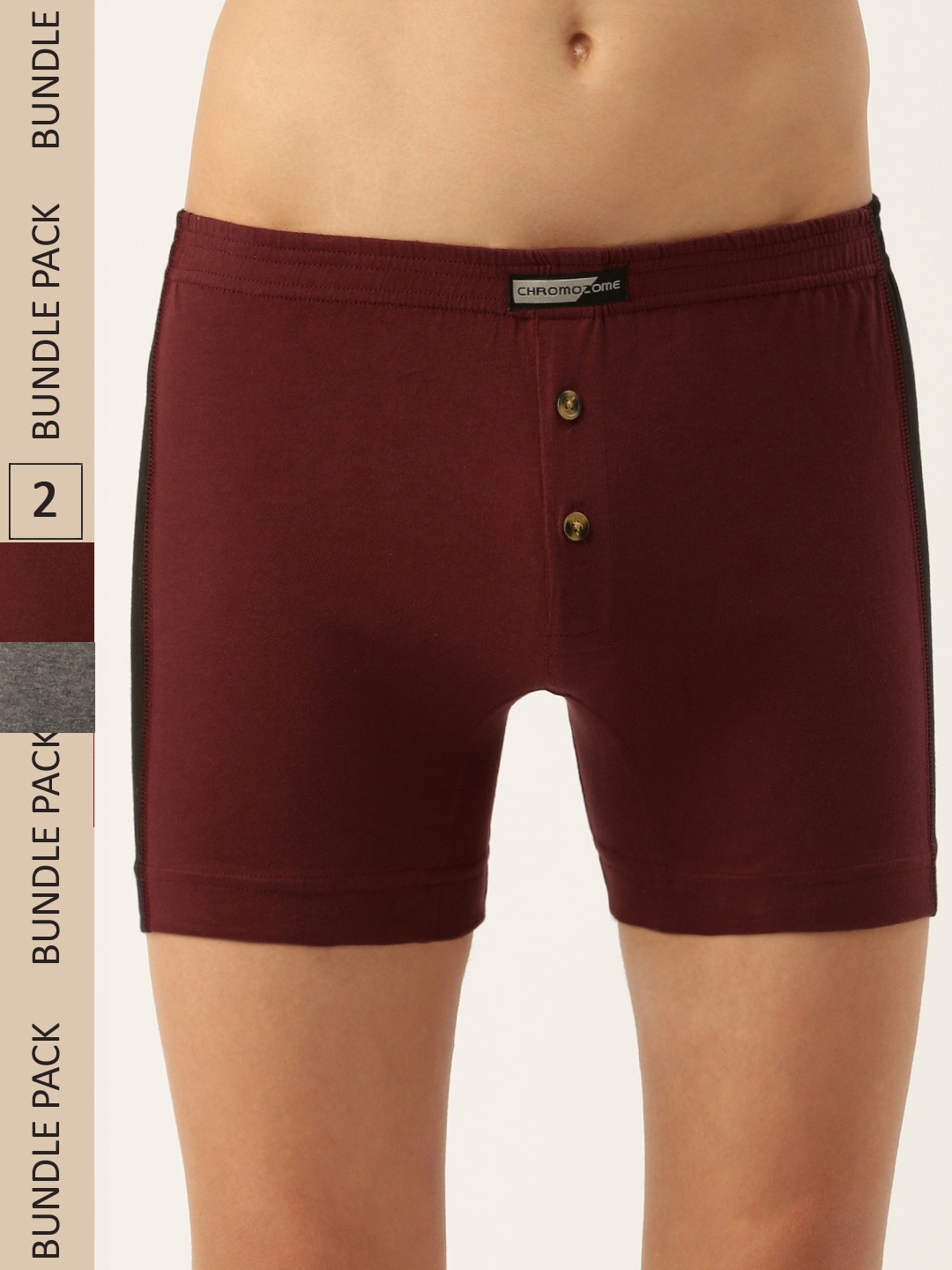 

Chromozome Men Pack of 2 Colourblocked Premium Cotton Trunks 8902733639422, Maroon
