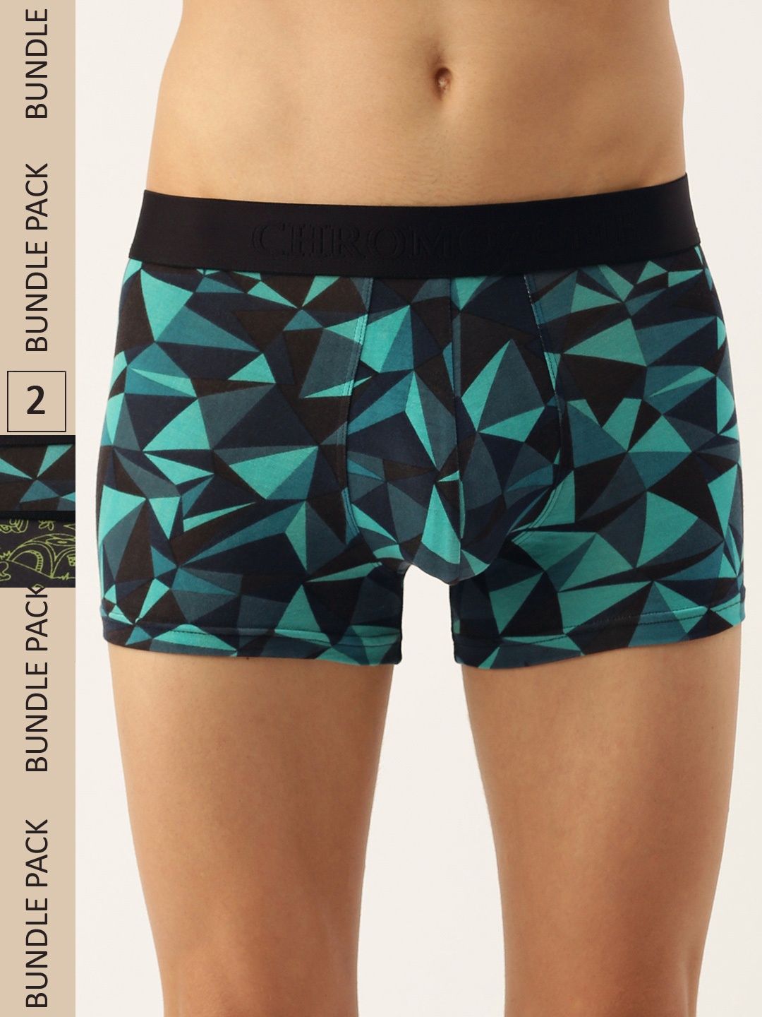

Chromozome Men Pack of 2 Ultra-Premium Printed Trunks 8902733641463, Navy blue