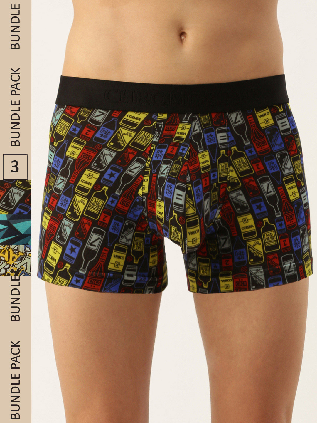 

Chromozome Men Pack Of 3 Printed Ultra-Premium Micro-Modal Trunks 8902733641784, Multi