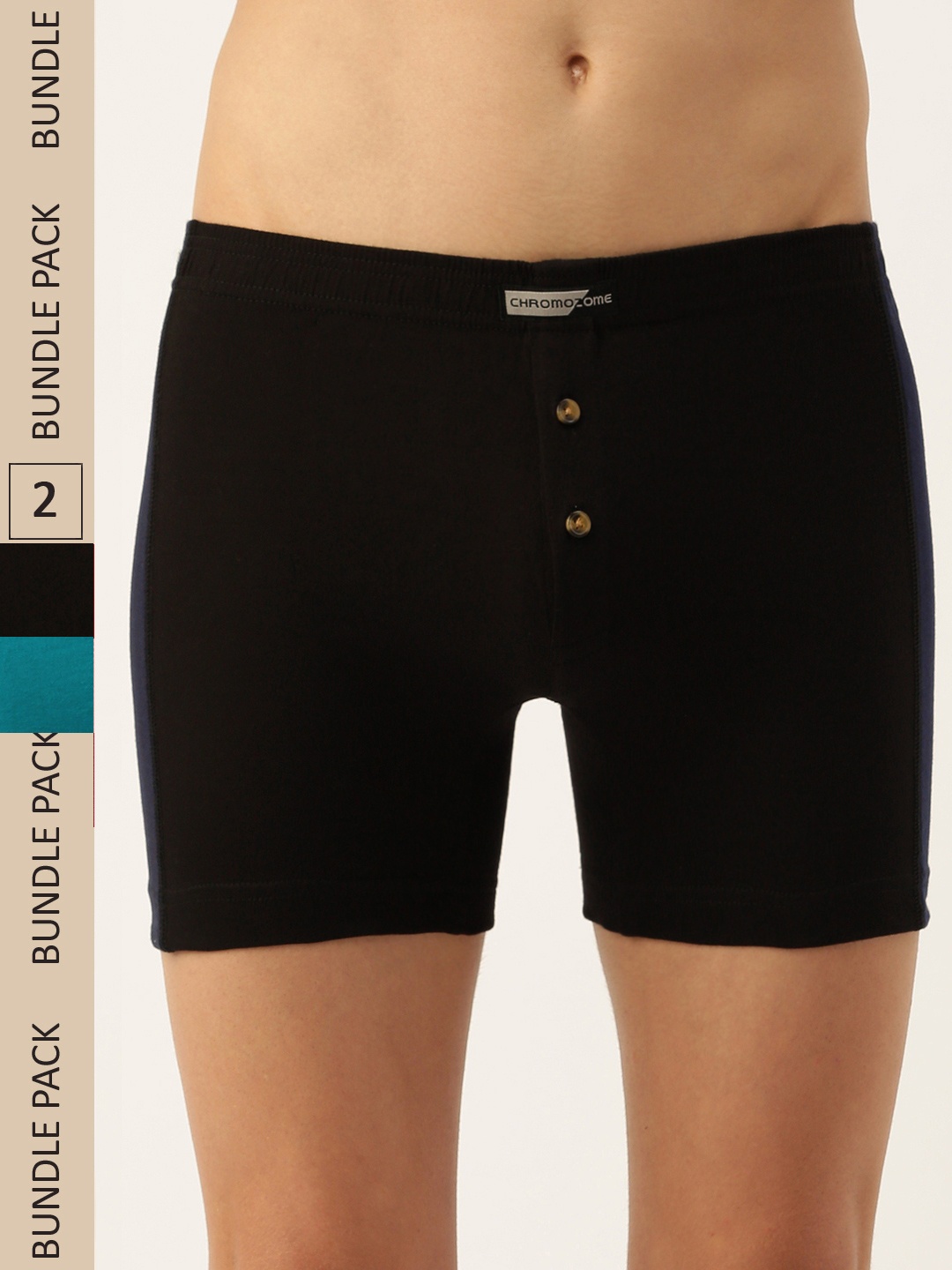 

Chromozome Men Pack of 2 Pure Cotton Premium Trunks 8902733639149, Black