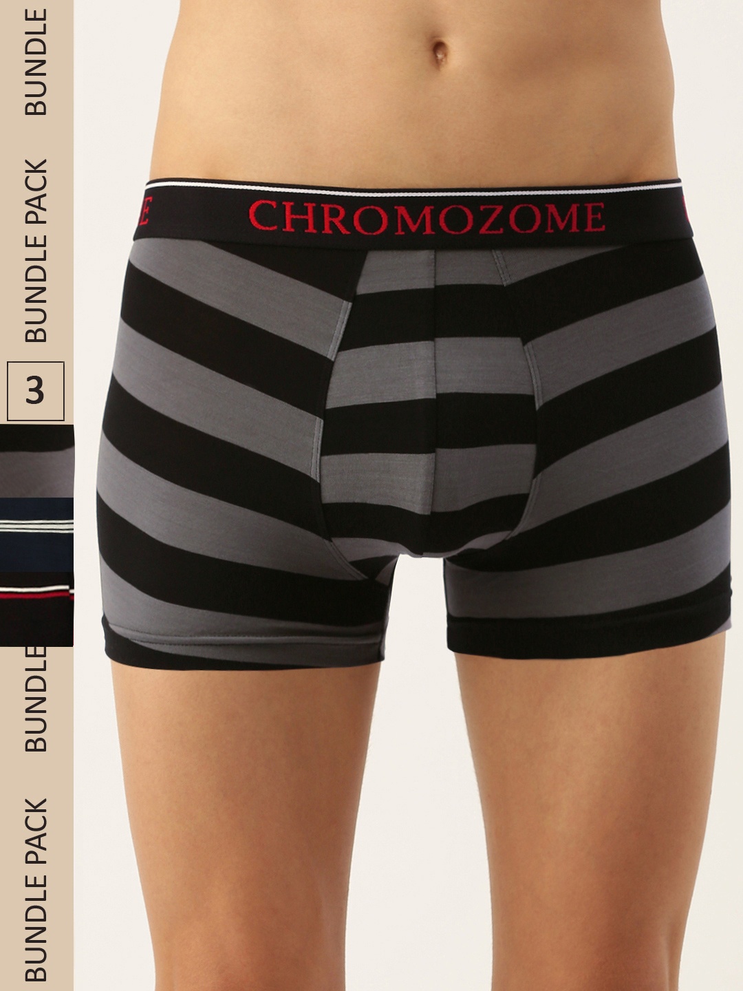 

Chromozome Men Pack Of 3 Ultra Premium Micro Modal Striper Trunks 8902733643788, Multi