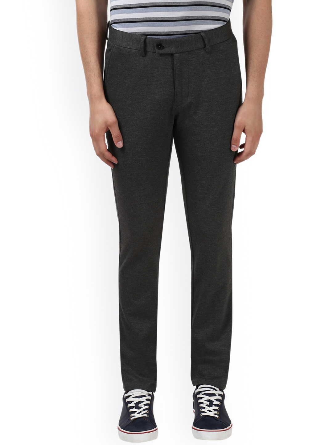 

ColorPlus Men Grey Regular Fit Solid Regular Trousers