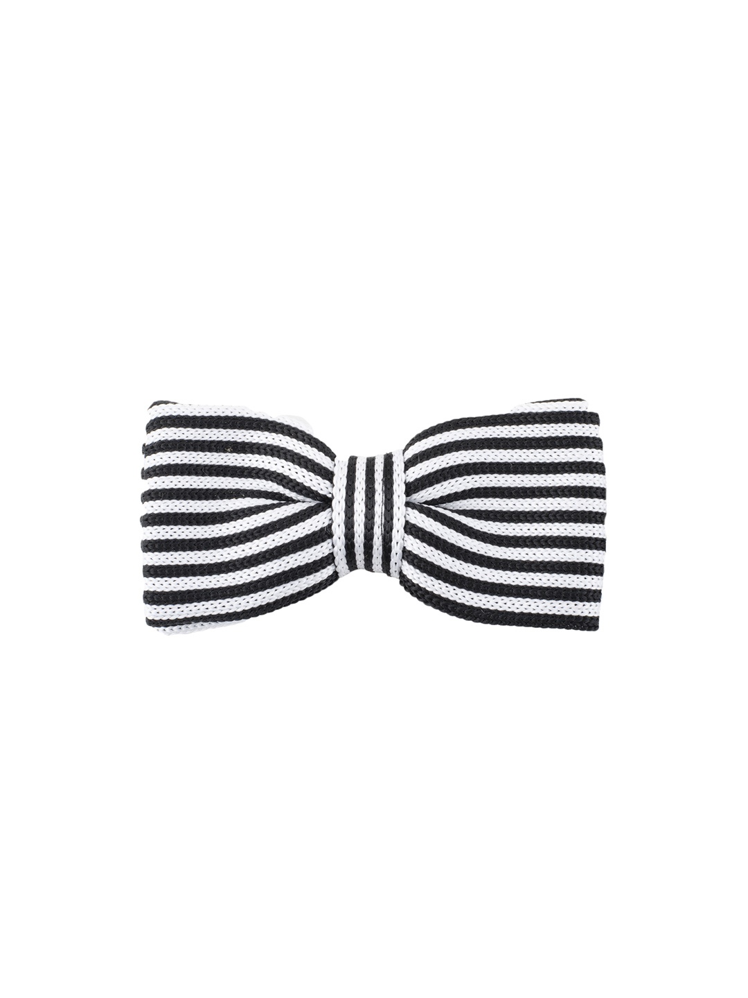 

Tossido White & Black Striped Bow Tie