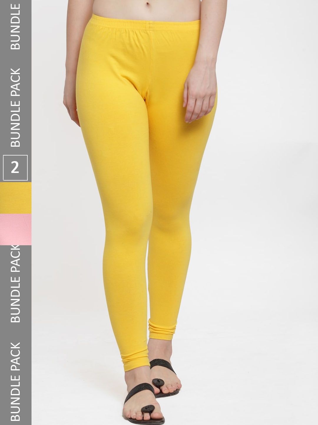

GRACIT Women Pack Of 2 Ankle Length Leggings, Yellow
