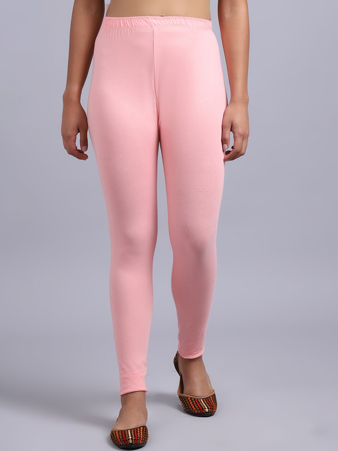 

GRACIT Women Ankle-Length Cotton Lycra Leggings, Pink