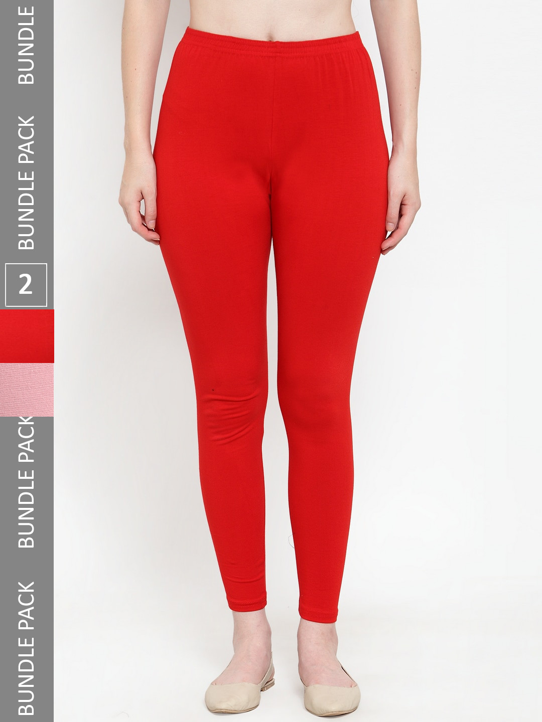 

GRACIT Women Pack Of 3 Ankle Length Leggings, Red