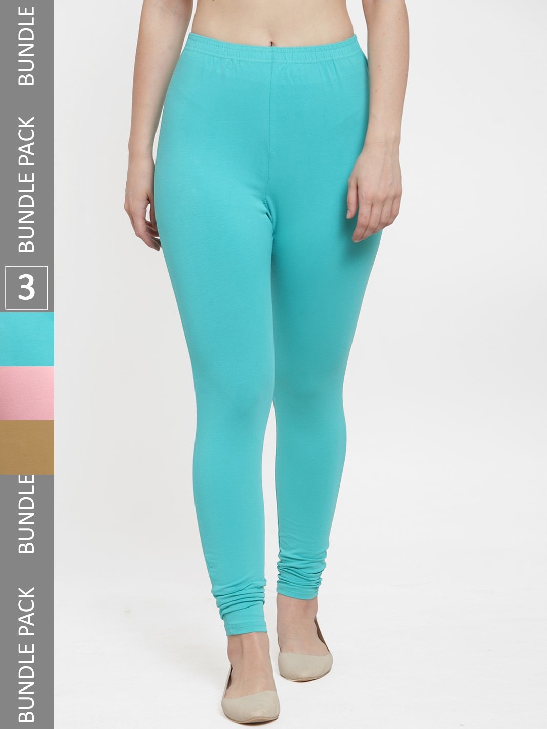 

GRACIT Women Pack Of 3 Ankle-Length Leggings, Blue