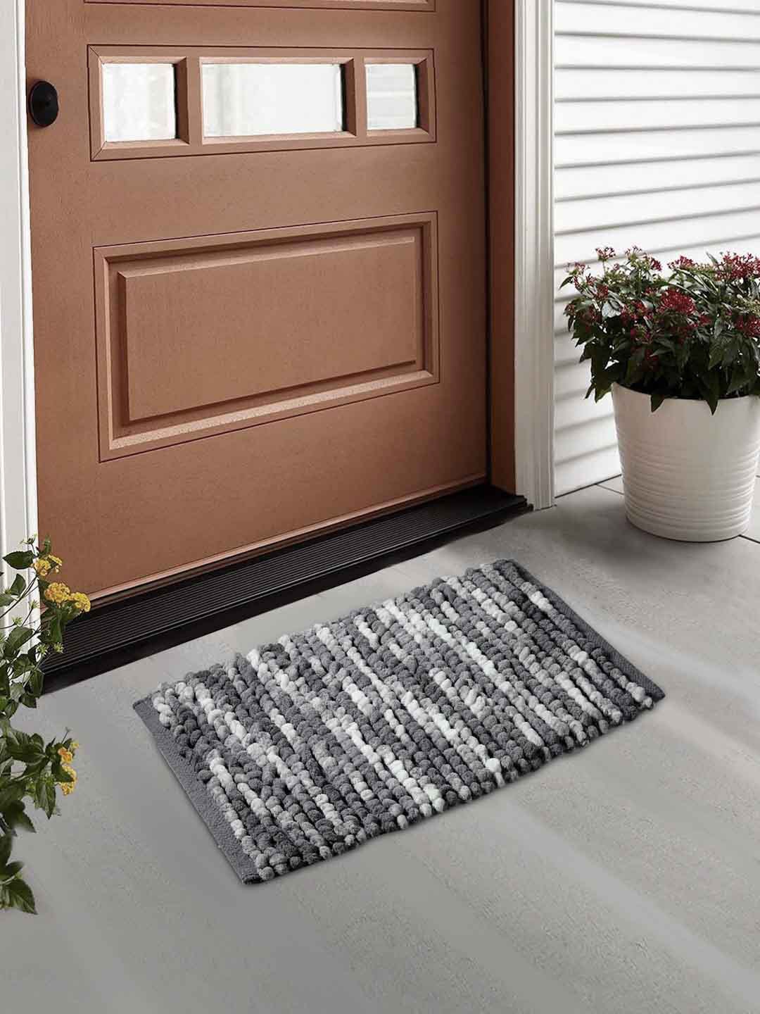 

FABINALIV Grey & white Dyed Anti-Skid Door Mat